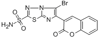 Imidazo(2,1-b)-1,3,4-thiadiazole-2-sulfonamide, 5-bromo-6-(2-oxo-2H-1- benzopyran-3-yl)- Struktur