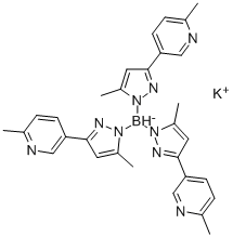 ヒドロトリス(3-(6-メチル-3-ピリジル)-5-メチルピラゾール-1-イル)ほう酸カリウム 化学構造式