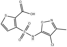 2-Thiophenecarboxylicacid, 3-[[(4-chloro-3-Methyl-5-isoxazolyl)aMino]sulfonyl]- Structure