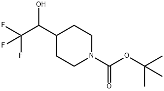 4-(2,2,2-トリフルオロ-1-ヒドロキシエチル)ピペリジン-1-カルボン酸TERT-ブチル 化学構造式
