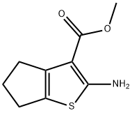 2-アミノ-5,6-ジヒドロ-4H-シクロペンタ[B]チオフェン-3-カルボン酸メチル 化学構造式