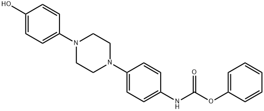 PHENYL {4-[4-(4-HYDROXYPHENYL)PIPERAZIN-1-YL]PHENYL}CARBAMATE Structure