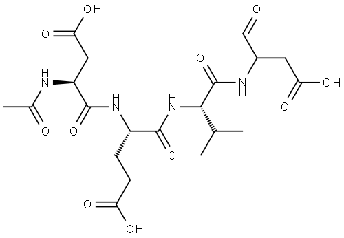 AC-ASP-GLU-VAL-ASP-アルデヒド (プソイド酸) 化学構造式