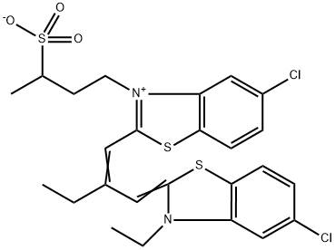 5-chloro-2-[2-[(5-chloro-3-ethyl-3H-benzothiazol-2-ylidene)methyl]but-1-enyl]-3-(3-sulphonatobutyl)benzothiazolium Structure