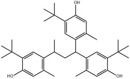 1,1,3-トリス(2-メチル-4-ヒドロキシ-5-tert-ブチルフェニル)ブタン 化学構造式