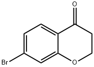 7-ブロモ-2,3-ジヒドロ-4H-1-ベンゾピラン-4-オン 化学構造式