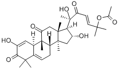 (9β,10α,23E)-25-(アセチルオキシ)-2,16α,20-トリヒドロキシ-9-メチル-19-ノルラノスタ-1,5,23-トリエン-3,11,22-トリオン 化学構造式