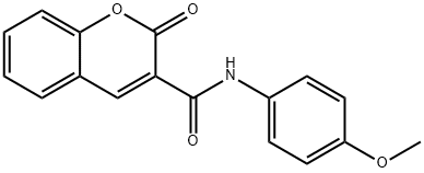 N-(4-甲氧基苯基)香豆素-3-甲酰胺,1846-94-2,结构式
