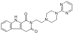 1H-Pyrido(3,4-b)indole-1,3(2H)-dione, 4,9-dihydro-2-(2-(4-(2-pyrimidin yl)-1-piperazinyl)ethyl)- Struktur