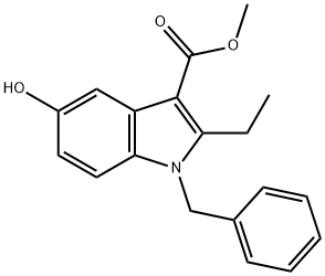 1-ベンジル-2-エチル-5-ヒドロキシ-1H-インドール-3-カルボン酸メチル 化学構造式