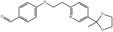 4-[2-(5-(2-メチル-1,3-ジオキソラン-2-イル)-2-ピリジル]エトキシ]ベンズアルデヒド 化学構造式