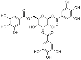 1,3,6-三-O-3,4,5-三羟基苯甲酰-BETA-D-葡萄糖,18483-17-5,结构式