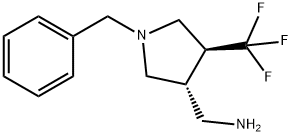 C-(1-Benzyl-4-trifluoromethyl-pyrrolidin-3-yl)-methylamine Struktur