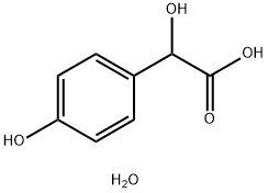 DL-4-ヒドロキシマンデル酸一水和物 化学構造式
