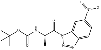 N-[(1S)-1-甲基-2-(6-硝基-1H-苯并三唑-1-基)-2-硫酮乙基]氨基甲酸叔丁酯,184951-86-8,结构式