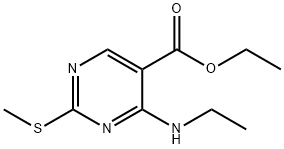 ETHYL 4-(ETHYLAMINO)-2-(METHYLTHIO)PYRIMIDINE-5-CARBOXYLATE Struktur
