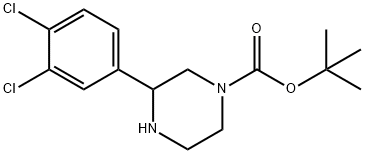 1-BOC-3-(3,4-ジクロロフェニル)ピペラジン 化学構造式