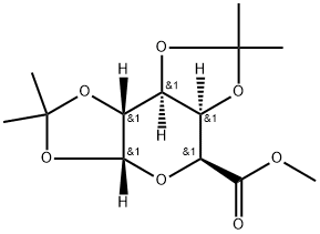 1-O,2-O:3-O,4-O-ビス(イソプロピリデン)-α-D-ガラクトピラヌロン酸メチル 化学構造式