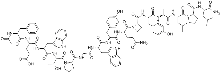 AC-PHE-GLU-TRP-THR-PRO-GLY-TRP-TYR-GLN-L-AZETIDINE-2-CARBONYL-TYR-ALA-LEU-PRO-LEU-NH2, 185413-30-3, 结构式