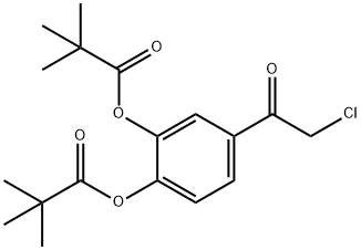 2-クロロ-3',4'-ビス(ピバロイルオキシ)アセトフェノン 化学構造式