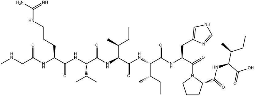 [SAR1, ILE4,8]-アンギオテンシンII 化学構造式