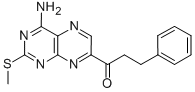 1-[4-Amino-2-(methylthio)-7-pteridinyl]-3-phenyl-1-propanone Struktur