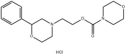 2-(2-phenylmorpholin-4-yl)ethyl morpholine-4-carboxylate hydrochloride Structure