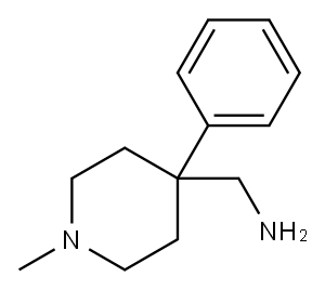 1-(1-メチル-4-フェニルピペリジン-4-イル)メタンアミン 化学構造式