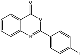 2-(p-フルオロフェニル)-4H-3,1-ベンゾオキサジン-4-オン 化学構造式