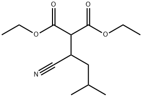 2-(1-シアノ-3-メチルブチル)マロン酸ジエチル 化学構造式