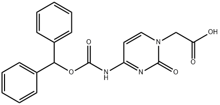 (4-N-(BENZHYDRYLOXYCARBONYL)CYTOSINE)-1-ACETIC ACID
 Struktur