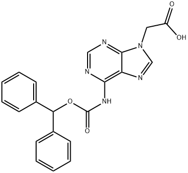 (6-BENZHYDRYLOXYCARBONYLAMINO-PURIN-9-YL)-ACETIC ACID
 Structure