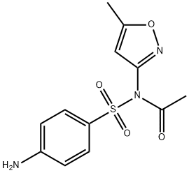 N-[(4-アミノフェニル)スルホニル]-N-(5-メチルイソオキサゾール-3-イル)アセトアミド 化学構造式