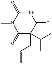 1-メチル-5-(1-メチルエチル)-5-(2-プロペニル)-2,4,6(1H,3H,5H)-ピリミジントリオン 化学構造式