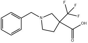 1-Benzyl-3-trifluoromethyl-pyrrolidine-3-carboxylic acid 化学構造式