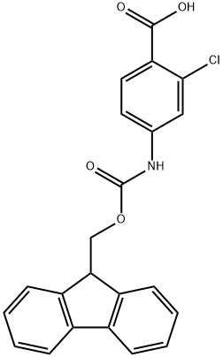 4-(FMOC-氨基)-2-氯苯甲酸 结构式