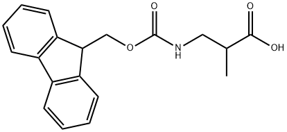 3-[[(9H-フルオレン-9-イル)メトキシカルボニル]アミノ]-2-メチルプロパン酸 化学構造式
