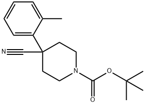 1-BOC-4-CYANO-4-(2-METHYLPHENYL)-PIPERIDINE 化学構造式