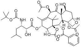 Hexanoic acid, 3-[[(1,1-dimethylethoxy)carbonyl]amino]-2-hydroxy-5-methyl-, (3aS,4R,7R,8aS,9S,10aR,12aS,12bR,13S,13aS)-7,12a-bis(acetyloxy)-13-(benzoyloxy)-3a,4,7,8,8a,9,10,10a,12,12a,12b,13-dodecahyd
ro-9-hydroxy-5,8a,14,14-tetramethyl-2,8-dioxo-6,13a-methano-13aH-oxeto[2'',3'':5',6']benzo[1',2':4,5]cyclodeca[1,2-d]-1,3-dioxol-4-yl ester, (2R,3S)-