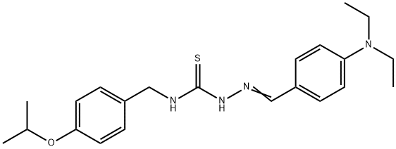 HYDRAZINECARBOTHIOAMIDE, 2-((4-(DIETHYLAMINO)PHENYL)METHYLENE)-N-((4-( 1-METHYLETHOXY)PHENYL)METHYL)-, 186453-62-3, 结构式