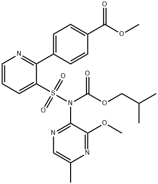 Methyl 4-(3-{[(3-Methoxy-5-Methylpyrazin-2-yl)[(2-Methylpropoxy)carbonyl]aMino]sulfonyl}pyridin-2-yl)benzoate 结构式