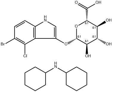 5-溴-4-氯-3-吲哚基-beta-D-葡糖苷酸环己胺盐, 18656-96-7, 结构式
