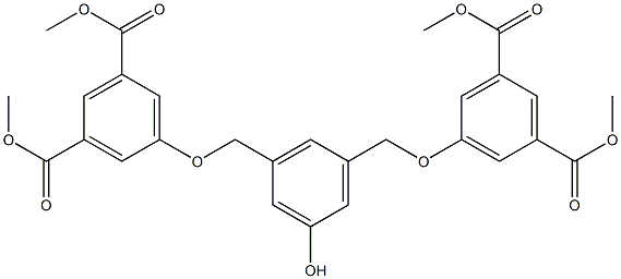 3,5-ビス[3,5-ビス(メトキシカルボニル)フェノキシメチル]フェノール 化学構造式