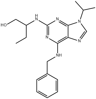 2-[[9-(1-甲基乙基)-6-[(苯甲基)氨基]-9H-嘌呤-2-基]氨基]-1-丁醇, 186692-44-4, 结构式