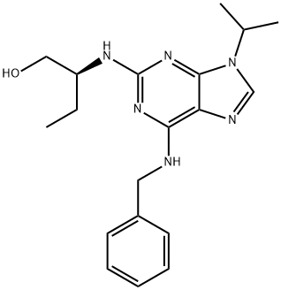 (2S)-2-[[9-(1-甲基乙基)-6-[(苯甲基)氨基]-9H-嘌呤-2-基]氨基]-1-丁醇, 186692-45-5, 结构式