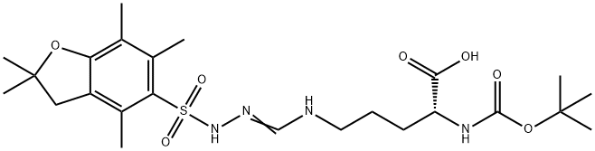 N-叔丁氧羰基-2,2,4,6,7-五甲基二氢苯并呋喃-5-磺酰-D-精氨酸 结构式