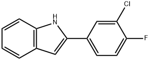 2-(3-氯-4-氟苯基)吲哚, 1868-88-8, 结构式