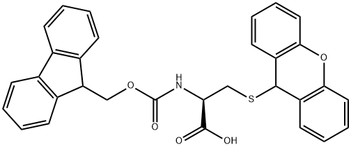 N-(9H-フルオレン-9-イルメトキシカルボニル)-S-(9H-キサンテン-9-イル)システイン 化学構造式
