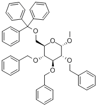 甲基 2,3,4-三-O-苄基-6-O-三苯甲基-ALPHA-D-吡喃葡萄糖苷 结构式