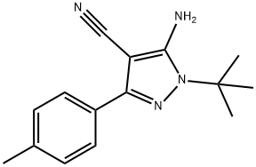 5-Amino-1-tert-butyl-3-(4-methylphenyl)-4-cyanopyrazole Struktur